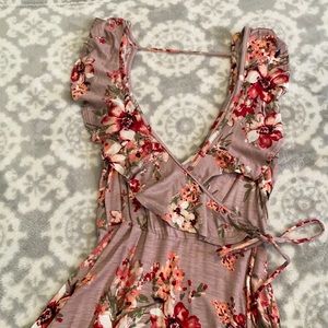 Wrap around floral dress